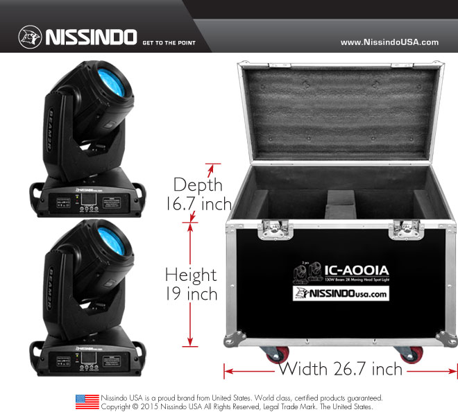 Nissindo IC-A001A Beam 2R Moving Head Light (a pair & free case)