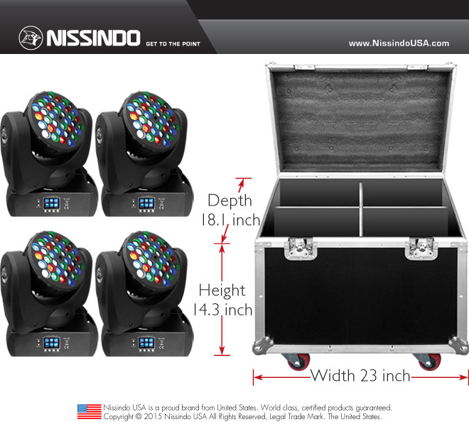 Nissindo IC-A060 Beam Moving Head Light (4 units & free case)