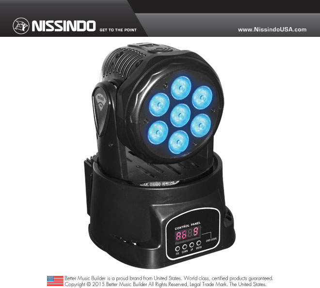 Nissindo IC-A005C LED Mini Wash Moving Head Light (each)