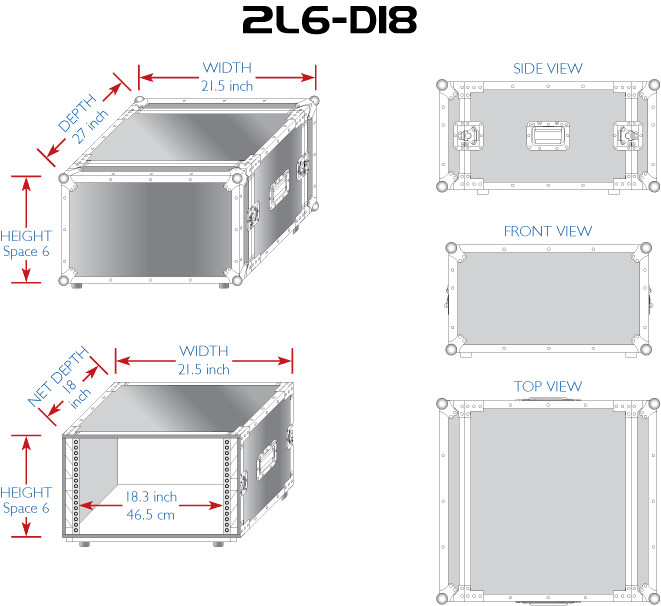 Nissindo 2L6-D18 Slant Rack/Case (2 Doors/Lids)