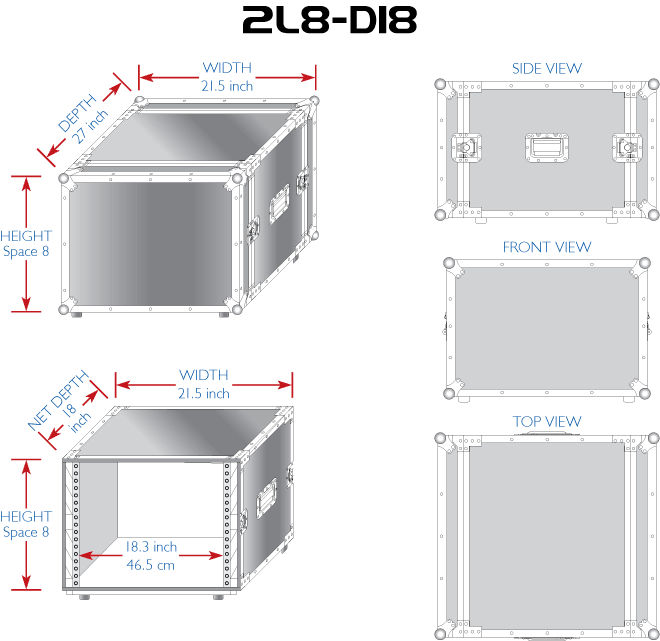 Nissindo 2L8-D18 Slant Rack/Case (2 Doors/Lids)