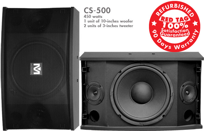 Better Music Builder (M) CS-500 Pro 450W Karaoke Speaker (Pair) Refurbished
