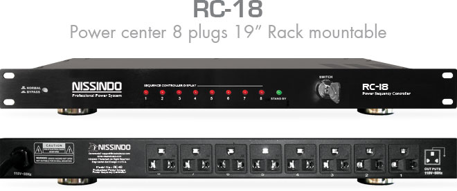NISSINDO RC-18 Power Center 8 Plugs 19” Rack Mountable